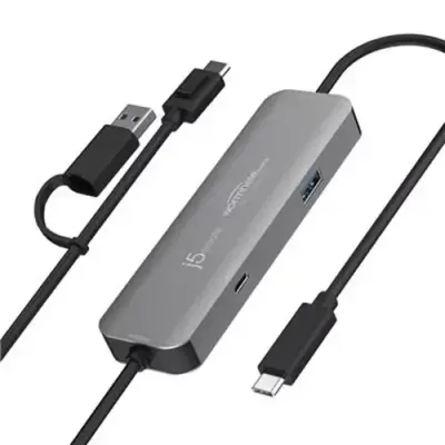 j5create JCH422 Wormhole Switch CrossLink USB-C HUB USB 3.2 Gen 1 (3.1 Gen 1) Type-C USB 3.2 Gen 1 (3.1 Gen 1) Type-A USB 3.2 Gen 1 (3.1 Gen 1) Type-C 5000 Mbit/s Grey Aluminium Taiwan