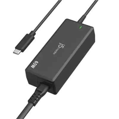 j5create JUP1265 65W PD USB-C Power Adapter - UK Universal Indoor 65 W Suitable for mobile phones tablets consoles and notebooks Black Plastic