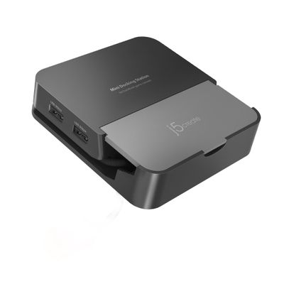 j5create JCD624-N mobile device dock station Mobile computer Black Grey - Thumbnail 2