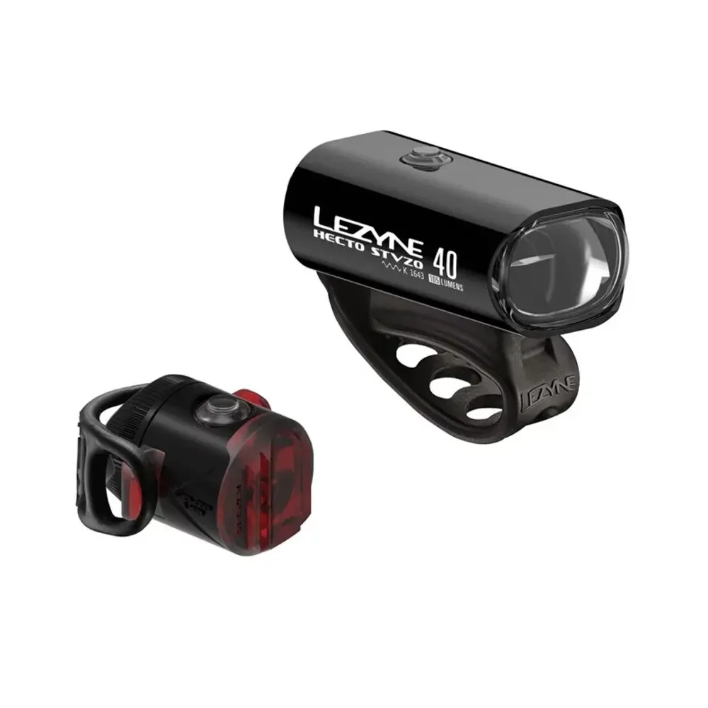 Lezyne Hecto Drive STVZO 40/Femto USB STVZO Light Set Black/Hi Gloss - Image 1