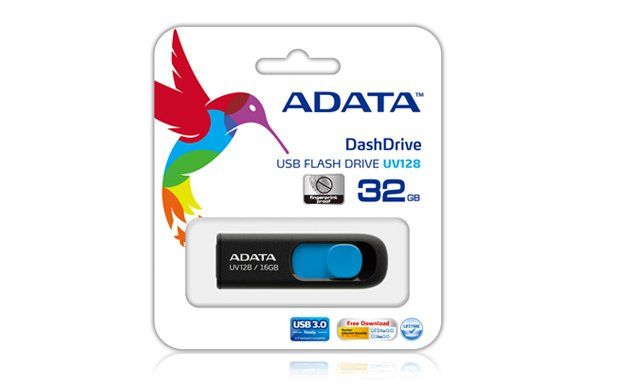 ADATA DashDrive UV128 128GB USB flash drive USB Type-A 3.2 Gen 1 (3.1 Gen 1) Black, Blue - Image 1