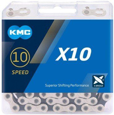 KMC X10 10 Speed Chain - Silver / Black