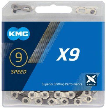 KMC X9 9 Speed Chain - Silver / Grey