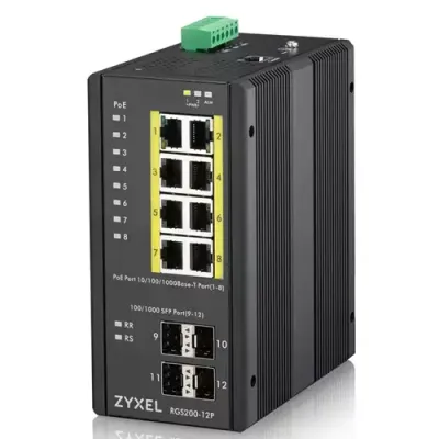 Zyxel RGS200-12P Managed L2 Gigabit Ethernet (10/100/1000) Power over Ethernet (PoE) Black - Thumbnail 2