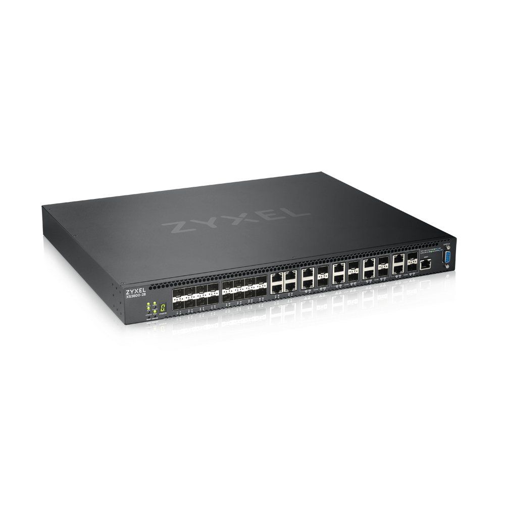Zyxel XS3800-28 Managed L2+ 10G Ethernet (100/1000/10000) Black - Image 1