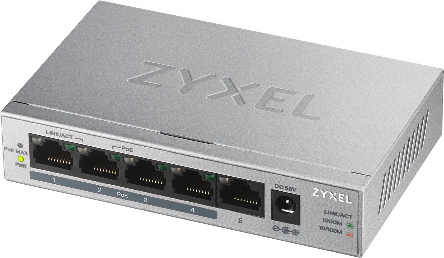 Zyxel GS1005HP Unmanaged Gigabit Ethernet (10/100/1000) Power over Ethernet (PoE) Silver - Image 1