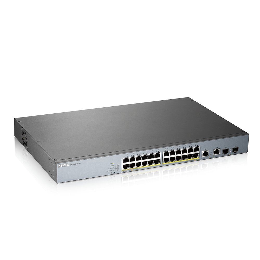 Zyxel GS1350-26HP Managed L2 Gigabit Ethernet (10/100/1000) Power over Ethernet (PoE) Grey - Image 1