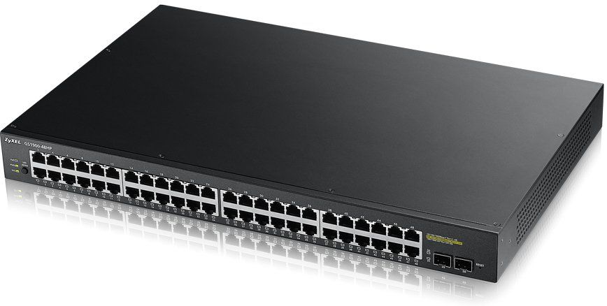 Zyxel GS1900-48HP Managed L2 Gigabit Ethernet (10/100/1000) Power over Ethernet (PoE) 1U Black - Image 1