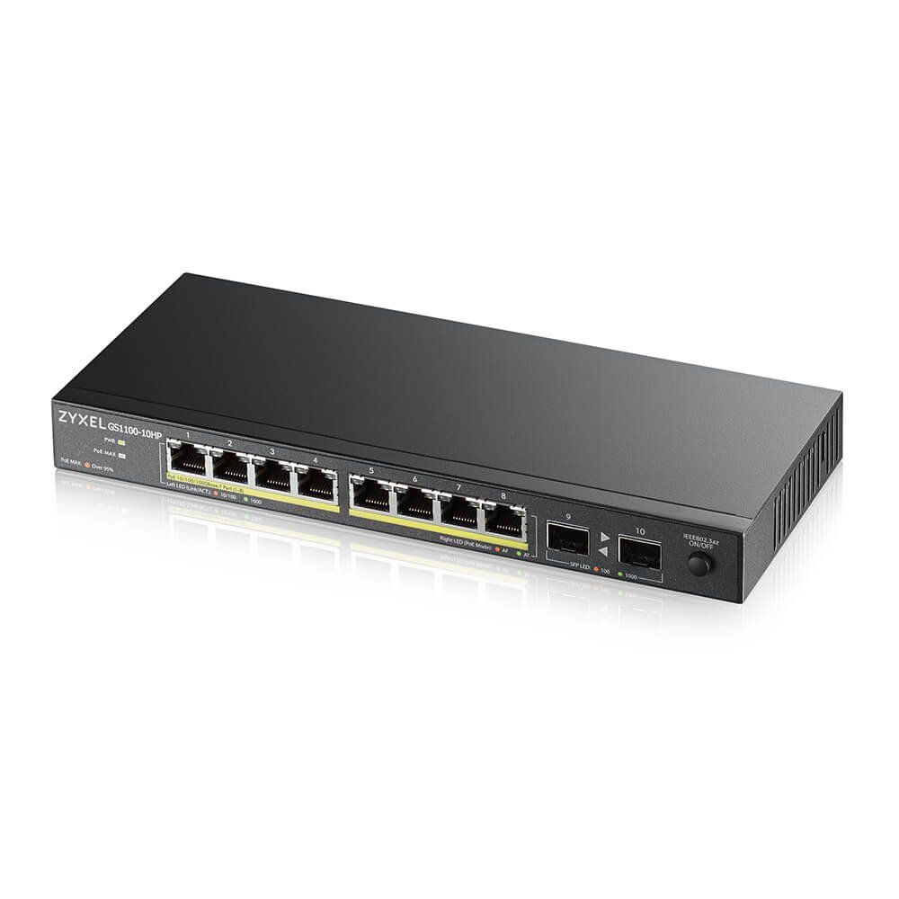 Zyxel GS1100-10HP v2 Unmanaged Gigabit Ethernet (10/100/1000) Power over Ethernet (PoE) Black - Image 1