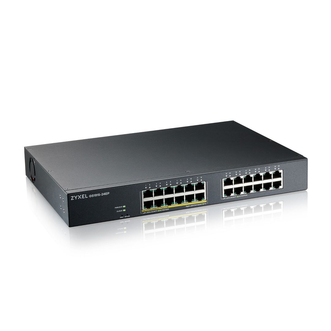 Zyxel GS1915-24EP Managed L2 Gigabit Ethernet (10/100/1000) Power over Ethernet (PoE) 1U Black - Image 1