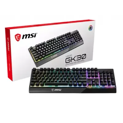 MSI VIGOR GK30 RGB MEMchanical Gaming Keyboard ' UK Layout MECH. Membrane switches 6-Zone RGB Lighting RGB Mystic Light water repellent keyboard design' - Thumbnail 2