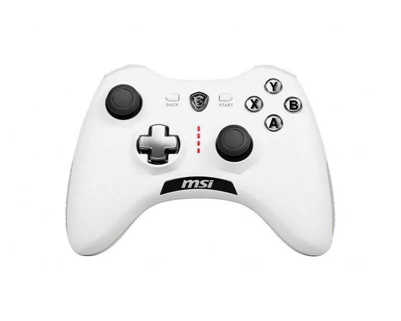MSI FORCE GC20 V2 WHITE Gaming Controller 'PC and Android ready Wired adjustable D-Pad cover Dual vibration motors Ergonomic design detachable cables' - Image 1