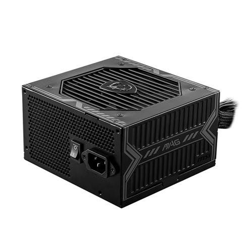 MSI MAG A650BN UK PSU '650W, 80 Plus Bronze certified, 12V Single-Rail, DC-to-DC Circuit, 120mm Fan, Non-Modular, Sleeved Cables, ATX Power Supply Unit, UK Powercord, Black' - Image 1