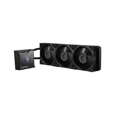 MSI MEG CORELIQUID S360 Liquid CPU Cooler '360mm Radiator, 2.4'' IPS Display with fan, 2x 140mm Silent PWM Fan, Center, Supports Intel and AMD Platforms, Latest LGA 1700 ready, Cooled by ASETEK'