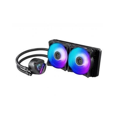 MSI MAG CORELIQUID 240R V2 Liquid CPU Cooler '240mm Radiator, 2x 120mm ARGB PWM Fan, ARGB lighting, Center Supported, Compatible with Intel and AMD Platforms, Latest LGA 1700 ready'