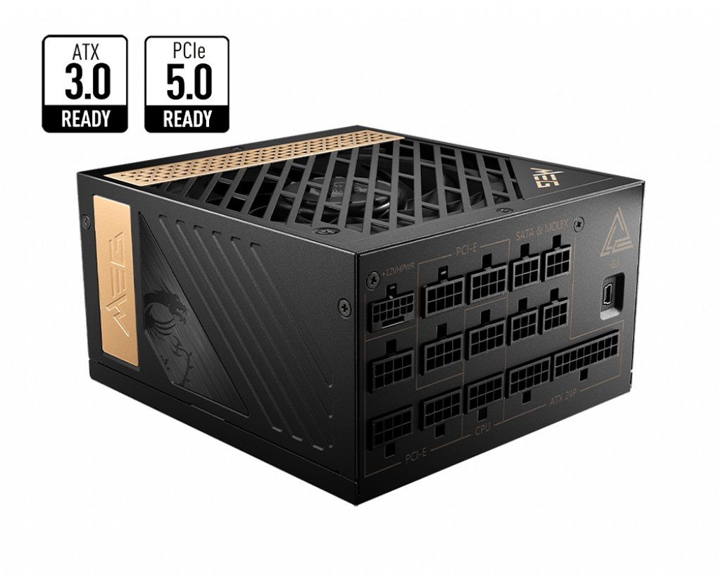 MSI MEG AI1300P PCIE5 power supply unit 1300 W 24-pin ATX ATX Black - Image 1
