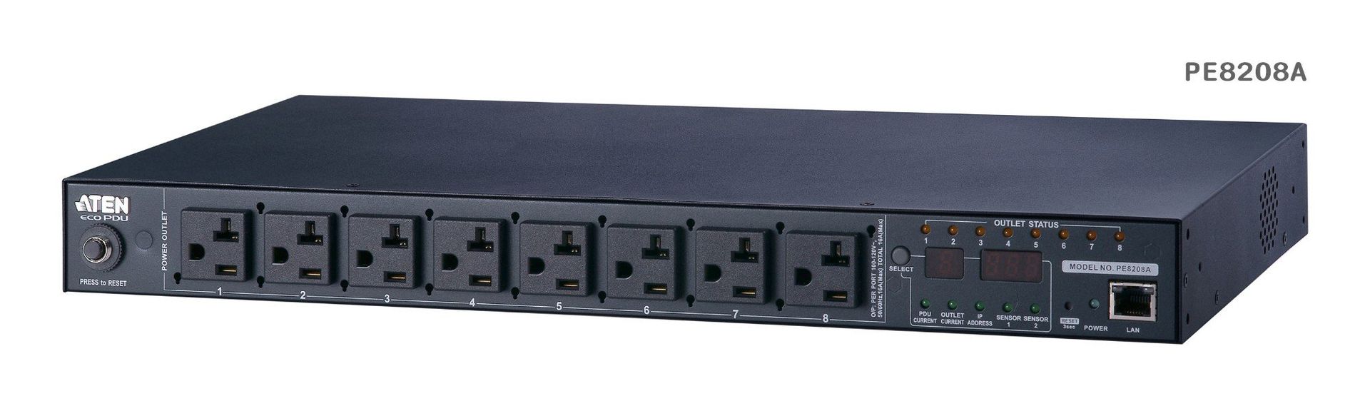 ATEN PE8208AV power distribution unit (PDU) 8 AC outlet(s) 1U Black - Image 1