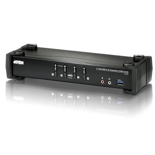 ATEN 4-Port USB 3.1 Gen 1 4K DisplayPort 1.2 KVMP™ Switch with Audio (KVM cables included) - Image 1