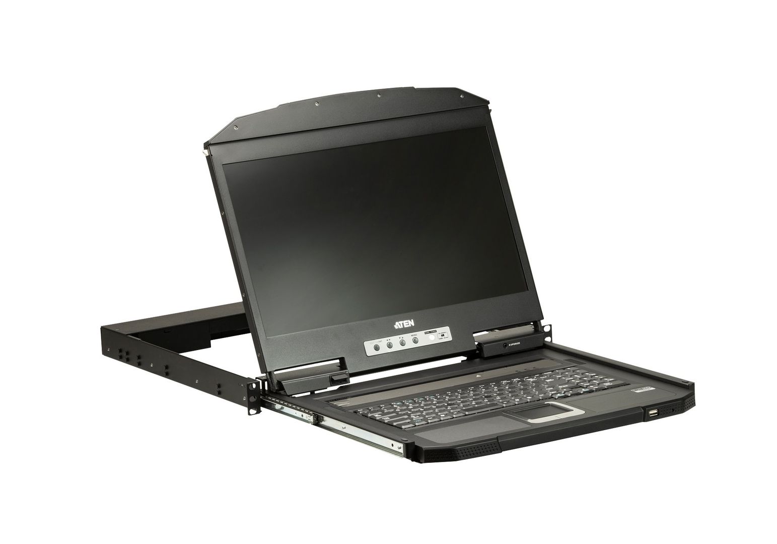 ATEN 1U Short Depth USB VGA Single Rail LCD - Image 1
