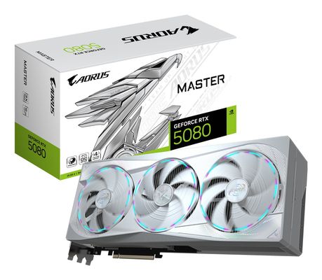 GIGABYTE AORUS GeForce RTX 5080 MASTER ICE 16G Graphics Card - 16GB GDDR7 256bit PCI-E 5.0 2805MHz Core Clock 3 x DP 2.1a 1 x HDMI 2.1b NVIDIA DLSS 4 GV-N5080AORUSM ICE-16GD - Thumbnail 2
