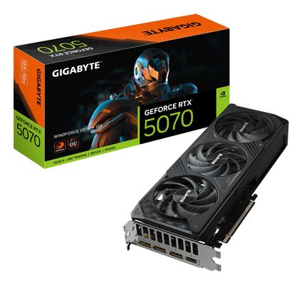 GIGABYTE GeForce RTX 5070 WINDFORCE OC SFF 12G Graphics Card - 12GB GDDR7 192bit PCI-E 5.0 2542 MHz Core Clock 3 x DP 2.1a 1 x HDMI 2.1b NVIDIA DLSS 4 GV-N5070WF3OC-12GD - Thumbnail 2