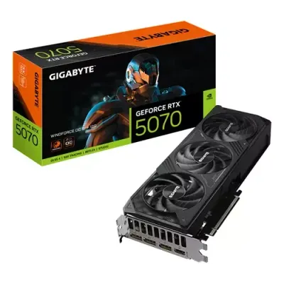 GIGABYTE GeForce RTX 5070 WINDFORCE OC SFF 12G Graphics Card - 12GB GDDR7 192bit PCI-E 5.0 2542 MHz Core Clock 3 x DP 2.1a 1 x HDMI 2.1b NVIDIA DLSS 4 GV-N5070WF3OC-12GD