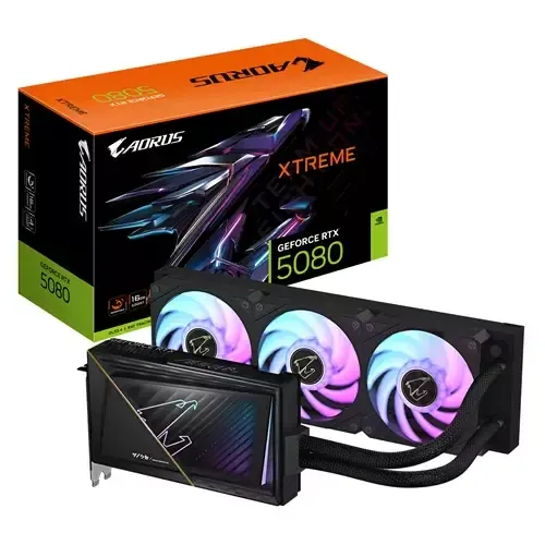GIGABYTE AORUS GeForce RTX 5080 XTREME WATERFORCE 16G Graphics Card - 16GB GDDR7 256bit PCI-E 5.0 2805MHz Core Clock 3 x DP 2.1a 1 x HDMI 2.1b NVIDIA DLSS 4 GV-N5080AORUSX W-16GD - Image 1