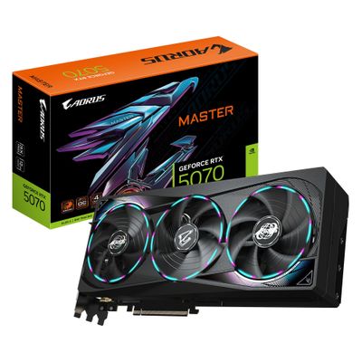 GIGABYTE AORUS GeForce RTX 5070 MASTER 12G Graphics Card - 12GB GDDR7 192bit PCI-E 5.0 2715 MHz Core Clock 3 x DP 2.1a 1 x HDMI 2.1b NVIDIA DLSS 4 GV-N5070AORUS M-12GD - Thumbnail 2