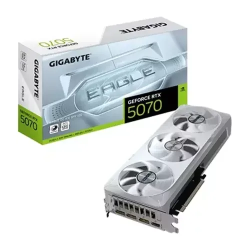 GIGABYTE GeForce RTX 5070 EAGLE OC ICE SFF 12G Graphics Card - 12GB GDDR7 192bit PCI-E 5.0 2587 MHz Core Clock 3 x DP 2.1a 1 x HDMI 2.1b NVIDIA DLSS 4 GV-N5070EAGLEOC ICE-12GD - Image 1