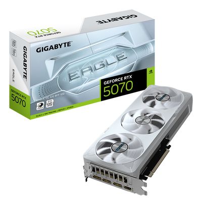 GIGABYTE GeForce RTX 5070 EAGLE OC ICE SFF 12G Graphics Card - 12GB GDDR7 192bit PCI-E 5.0 2587 MHz Core Clock 3 x DP 2.1a 1 x HDMI 2.1b NVIDIA DLSS 4 GV-N5070EAGLEOC ICE-12GD - Thumbnail 2