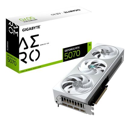 GIGABYTE GeForce RTX 5070 AERO OC 12G Graphics Card - 12GB GDDR7 192bit PCI-E 5.0 2625 MHz Core Clock 3 x DP 2.1a 1 x HDMI 2.1b NVIDIA DLSS 4 GV-N5070AERO OC-12GD - Thumbnail 2
