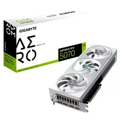 GIGABYTE GeForce RTX 5070 AERO OC 12G Graphics Card - 12GB GDDR7 192bit PCI-E 5.0 2625 MHz Core Clock 3 x DP 2.1a 1 x HDMI 2.1b NVIDIA DLSS 4 GV-N5070AERO OC-12GD
