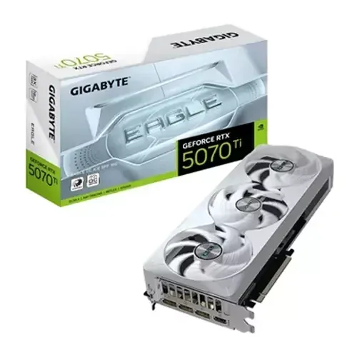 GIGABYTE GeForce RTX 5070 Ti EAGLE OC ICE SFF 16G Graphics Card - 16GB GDDR7 256bit PCI-E 5.0 2542 MHz Core Clock 3 x DP 2.1a 1 x HDMI 2.1b NVIDIA DLSS 4 GV-N507TEAGLEOC ICE-16GD - Image 1