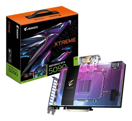 GIGABYTE GeForce RTX 5090 32 GB AORUS XTREME WATERFORCE WB Graphics Card, Black