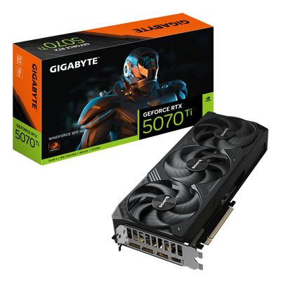 GIGABYTE GeForce RTX 5070 Ti WINDFORCE SFF 16G Graphics Card - 16GB GDDR7 256bit PCI-E 5.0 2452 MHz Core Clock 3 x DP 2.1b 1 x HDMI 2.1b NVIDIA DLSS 4 GV-N507TWF3-16GD - Thumbnail 2