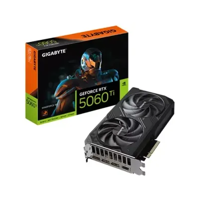 GIGABYTE GeForce RTX 5060 Ti WINDFORCE 8G Graphics Card - 8GB GDDR7, 128bit, PCI-E 5.0, 2572MHz Core Clock, 3 x DisplayPort, 1 x HDMI, GV-N506TWF2-8GD - Thumbnail 3