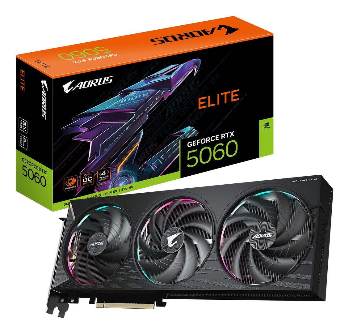 GIGABYTE GeForce RTX 5060 8 GB AORUS ELITE Graphics Card - Image 1