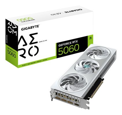 GIGABYTE GeForce RTX 5060 AERO OC 8G Graphics Card - 8GB GDDR7 128bit PCI-E 5.0 2595 MHz Core Clock 3 x DisplayPort 1 x HDMI GV-N5060AERO OC-8GD - Thumbnail 2