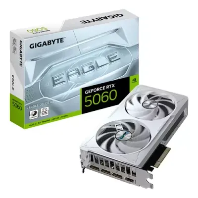 GIGABYTE GeForce RTX 5060 EAGLE OC ICE 8G Graphics Card - 8GB GDDR7 128bit PCI-E 5.0 2550 MHz Core Clock 3 x DisplayPort 1 x HDMI GV-N5060EAGLEOC ICE-8GD