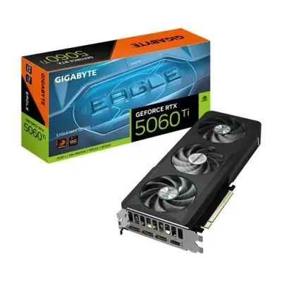 GIGABYTE GeForce RTX 5060 Ti EAGLE MAX OC 16G Graphics Card - 16GB GDDR7 128bit PCI-E 5.0 2617MHz Core Clock 3 x DP 1 x HDMI NVIDIA DLSS 4 GV-N506TEAGLEMAX OC-16GD