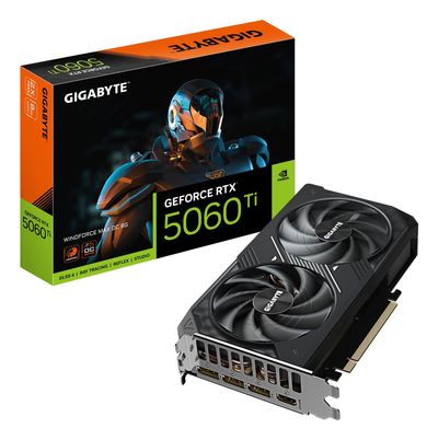 GIGABYTE GeForce RTX 5060 Ti WINDFORCE MAX OC 8G Graphics Card - 8GB GDDR7 128bit PCI-E 5.0 2587MHz Core Clock 3 x DP 1 x HDMI NVIDIA DLSS 4 GV-N506TWF2MAX OC-8GD - Thumbnail 2