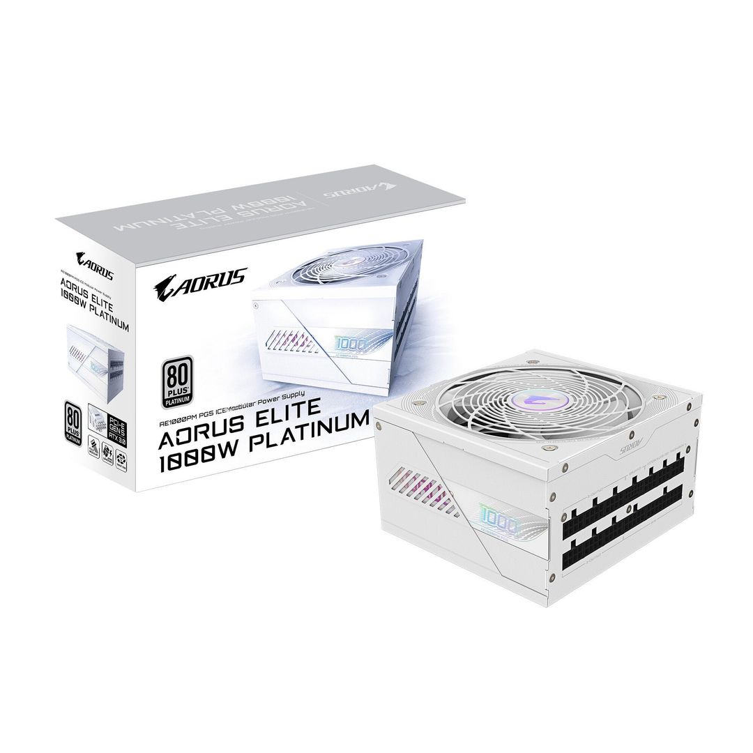 GIGABYTE AORUS ELITE GP-AE1000PM PG5 ICE Modular ATX PSU - 1000 W, White - Image 1