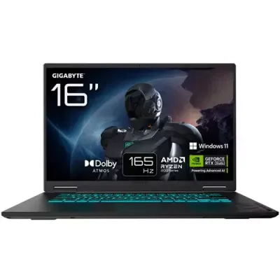 GIGABYTE GAMING A16 Laptop - 16", 165Hz WUXGA, Ryzen 7 260, RTX 5060, 16GB DDR5 5200MHz, 1TB Gen4 SSD, Windows 11 Home, 2 Year Warranty, Dolby Atmos, GAMING A16 3THK3UK894SH - Thumbnail 2