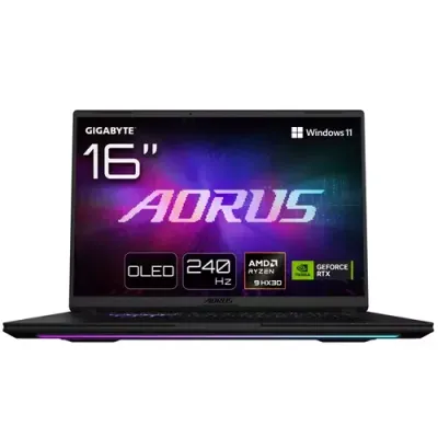 GIGABYTE AORUS MASTER 16 Gaming Laptop - 16.0 240Hz OLED AMD Razen 9 9955X3D NVIDIA RTX 5090 GPU 32GB DDR5 5600MHz 1 x Gen4 1TB SDD Win 11 Home 2 Year Warranty AORUS MASTER 16 6ZJM6UKE64SH