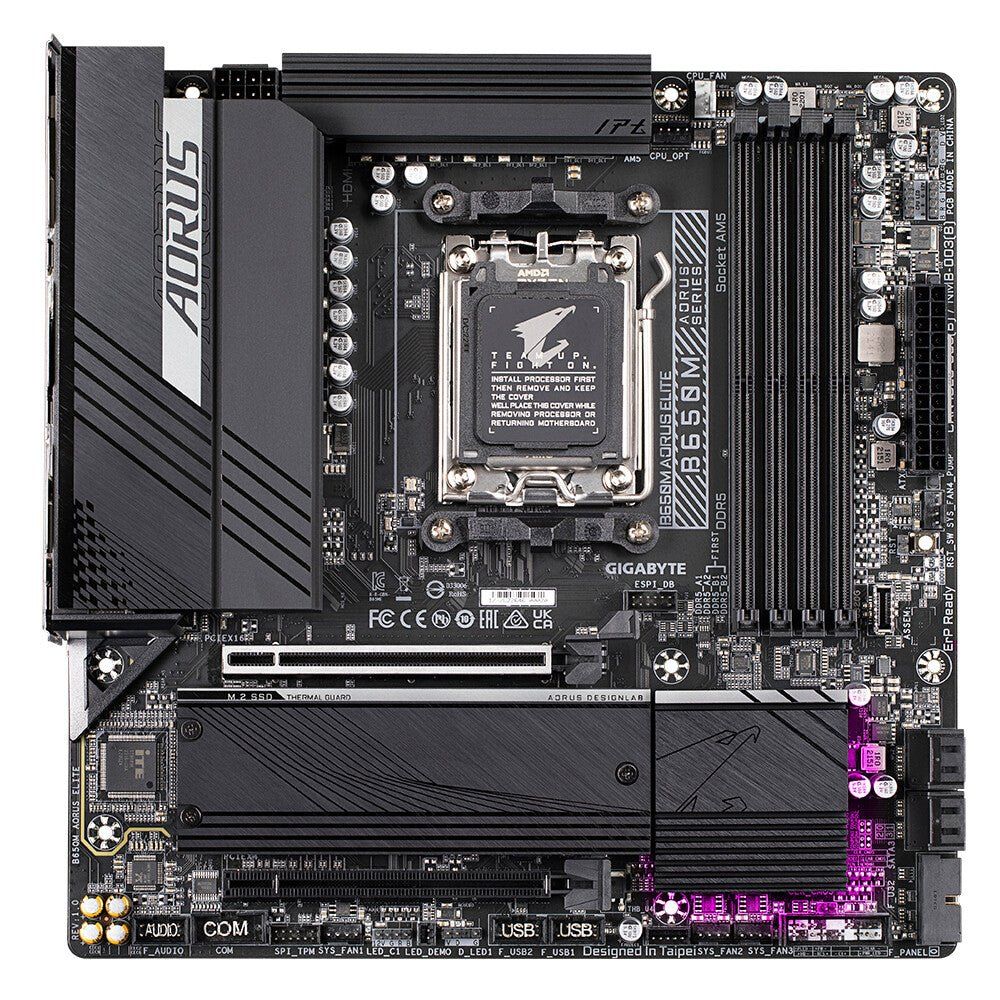 GIGABYTE B650M AORUS ELITE Motherboard - AMD Ryzen 9000 CPUs. 12+2+2 P - Image 1