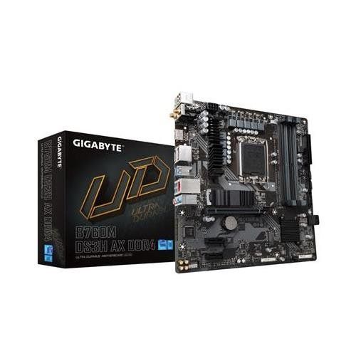 GIGABYTE B760M DS3H AX DDR4 Motherboard - Supports Intel Core 14th Gen CPUs, 6+2+1 Phases Digital VRM, up to 5333MHz DDR4 (OC), 2xPCIe 4.0 M.2, Wi-Fi 6E, 2.5GbE LAN, USB 3.2 Gen2 - Image 1
