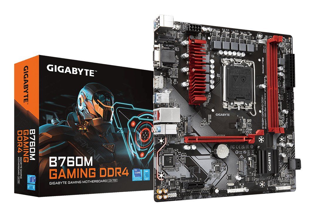 GIGABYTE B760M GAMING DDR4 Motherboard - Supports Intel Core 14th Gen CPUs, 6+2+1 Phases Digital VRM, up to 5333MHz DDR4 (OC), 2xPCIe 4.0 M.2, 2.5GbE LAN, USB 3.2 Gen1 - Image 1