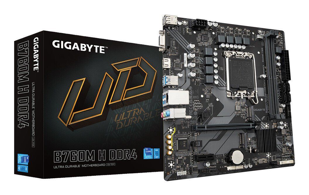 GIGABYTE B760M H DDR4 Motherboard - Supports Intel Core 14th Gen CPUs. - Image 1