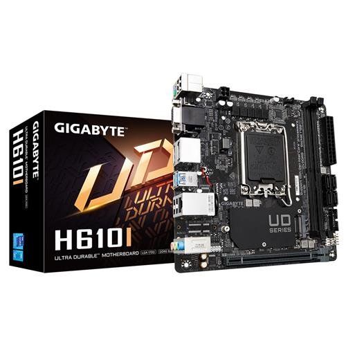GIGABYTE H610I Motherboard - Supports Intel Core 14th CPUs, 4+1+1 Hybrid Digital VRM, up to 5600MHz DDR5, 1xPCIe 3.0 M.2, GbE LAN, USB 3.2 Gen 1 - Image 1