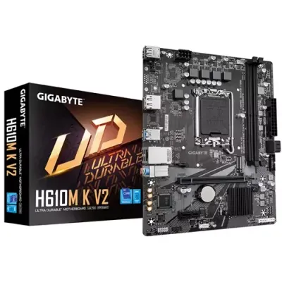 GIGABYTE H610M K V2 Motherboard - Intel Core 14th CPUs, up to 5600MHz DDR5, 1xPCIe 3.0 M.2, 1GbE LAN, USB 3.2 Gen 1 - Thumbnail 2
